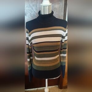 Erika Black Ribbed Knit Sweater